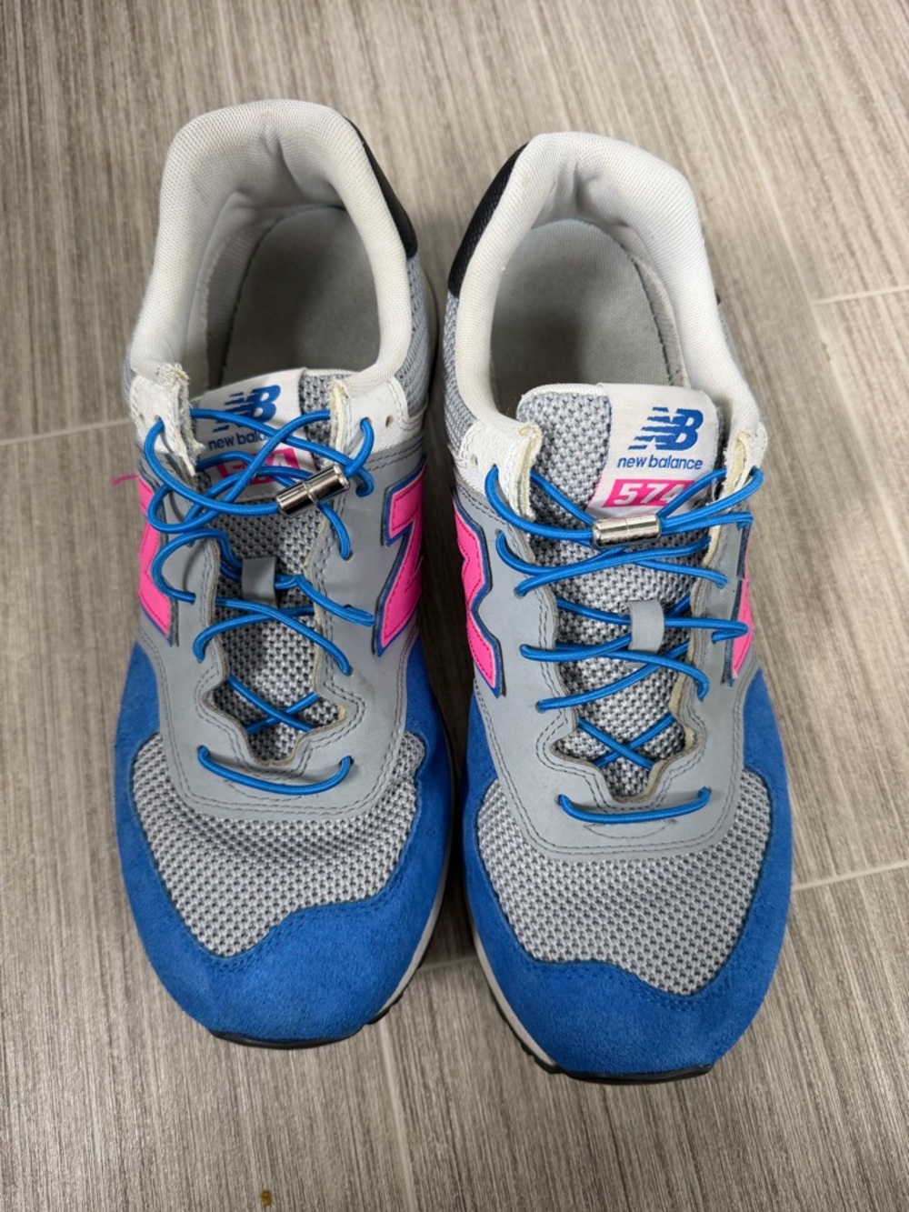 New Balance Gray, Blue & Pink Retro Runner